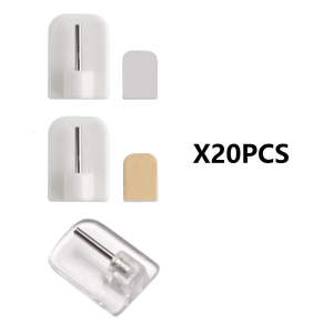 20Pcs White Plastic Curtain Hooks for Net Curtains Easy To Use Adhesive Hooks For Curtains In Living Room Or Bedroom