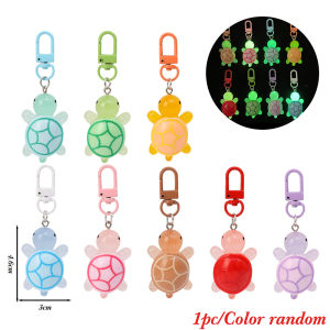 2PCS Cute Luminous Color Turtle Keychain Glow in-the-dark Cartoon Turtle Car Keyring Bag Pendant Decoration Accessories