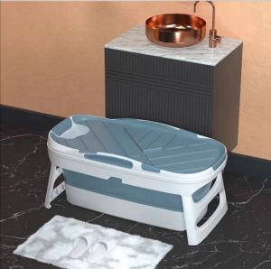 Local Seller Portable Bath Tub 1.4m Adult Foldable Plastic Bathtub Thickened Bath Bucket Folding Bathtub Baby Swimming Bath