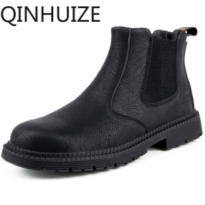 QINHUIZE New high-top safety shoes anti-smashing anti-puncture protective steel-toed shoes mens work safety boots