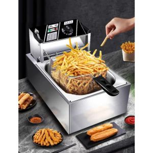 Double/single electric fryer 220v/60hz 6L/12L Stainless Steel Frying Machine Electric Deep Fryer