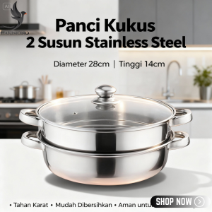 HSH COD Panci siomay Stainless 2 susun/Panci Steamer/Panci Kukus Kitchen Ware