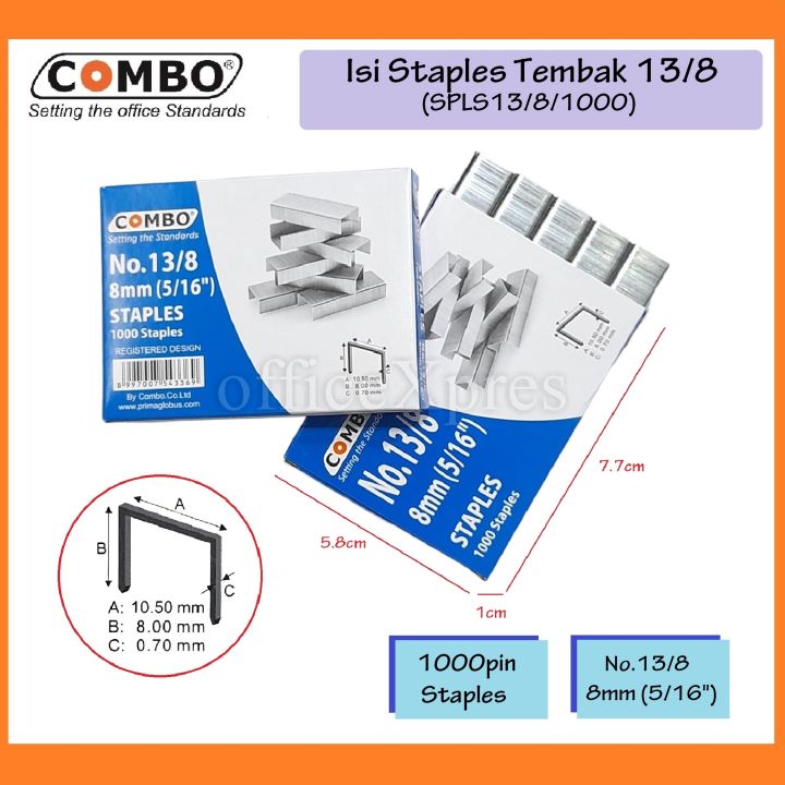 Isi Stapler Tembak / Necis Peluru Paku isi Staples Tembak 13/8 (8mm 5/16") / Isi Staples Guntacker / Isi Hekter 13/8 Combo