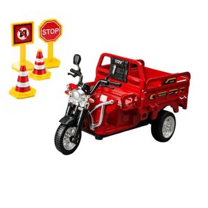 ALLLUCK Lái xe dựa trên quán tính Đồ chơi xe ba bánh mô phỏng Phía trước có thể điều khiển được Ghế có thể mở được Xe tải lùi Quà tặng cho bé trai Nhựa Mô hình xe ba bánh quán tính Đồ chơi trẻ em