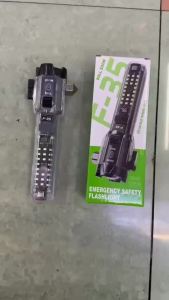 Multifunction Longrange lampu suluh LED Warning Searchlight TYPE-C Rechargeable Roller Zoom Dual-light Source Flashlight