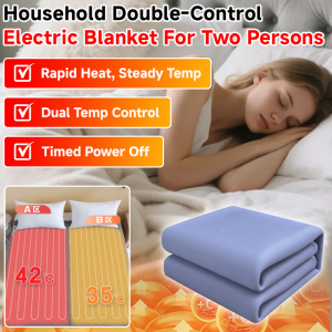 Dual Temperature Control Electric Heating Blanket Fast Heating Adjustable Overheating Protection Energy Efficient Household Use