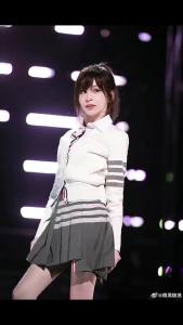 TB JL Short Pleated Skirt White Four-Stripe Large Hem Slit Ribbon Trendy Brand jk Shirt Dress