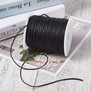 10M Black Braided Waxed Cotton Cord String DIY Jewelry Craft Macrame Making Beading Thread Rope with Spool