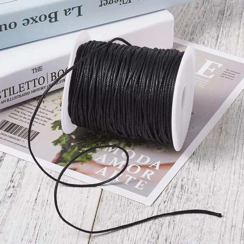 10M Black Braided Waxed Cotton Cord String DIY Jewelry Craft