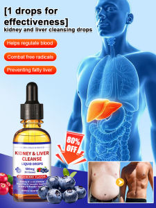 Kidney & Liver Cleanse Drops Care Solution Blueberry Flavor Liquid Detox Liquid Medicine Nutritional Supplement Health Solution Use All Year Round All Natural Ingredients No Added Chemicals Safe