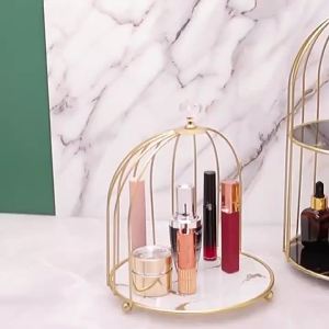 Chim lồng bảng Kệ đá cẩm thạch lưu trữ giá đôi-boong Organizer kim loại trang sức giá Khay Trang trí nội thất trang trí nội thất trang trí nội thất trang t