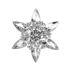 Delicate Glass Snowflake Pin For Holiday Outfits Dresses Coats Rhinestones Brooch Party Accessory