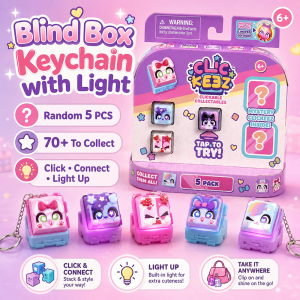 SG IN STOCK Click Keez Keyboard Keychain Blind Box Random 5PCS Set Cartoon Collectible Glowing Fidget Decor Gift