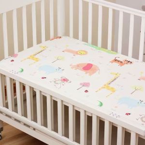 Anakkid---Newborn Fitted Sheet Baby 100% Cotton Sheet Crib Mattress Cover Washable Pad