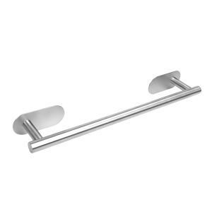 Baokemo Wall mounted stainless steel non drilling storage rack hanging towel pole roll paper rack clothes hook bathroom accessories set