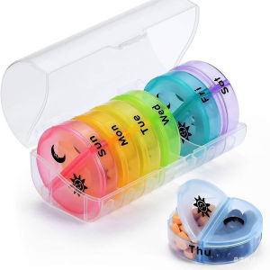 Weekly Medicine Organizer Box With 2 Times A Day Storage Portable 7 Day Pill Box Design