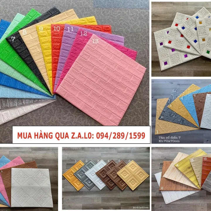 tấm xốp dán tường giả gỗ màu nâu đỏ (dày 5mm dài 70x77cm) xốp dán tường ...