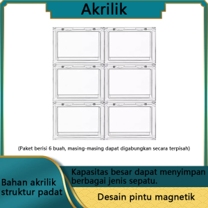 Kotak Sepatu Transparan Acrylic Box Ukuran Besar Shoes Box Stackable Tempat Penyimpanan Sepatu Rak Sepatu Premium