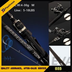 Pipeliness M 5.9Ft/6.89Ft ultra light and stronger spinning/casting fishing rod carbon fiber black fishing lure rod with anti-skid handle for all waters