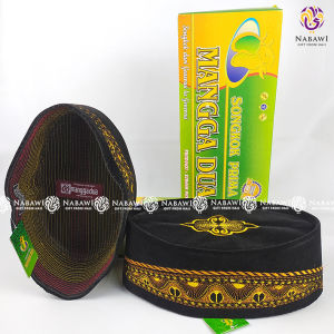 Peci Songkok Kopiah Bordir Mangga Dua Tinggi 9 Dewasa Warna Hitam