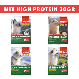 Majes High Protein Kibble (30gr x 4 pack) Makanan Kucing Dry Cat Food Adult Kitten
