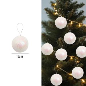 18Pcs Christmas DIY Ornament Balls Foam White Round Xmas Tree Hanging Pendants New Year Navidad Party Home Decoration Gifts