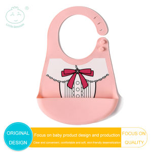 ผ้ากันเปื้อนเด็กน้อยDimsumผ้ากันเปื้อนซิลิโคนกันน้ําสําหรับ0-3ปีทารกและเด็กวัยหัดเดินที่มีรูปแบบต่างๆกระต่าย