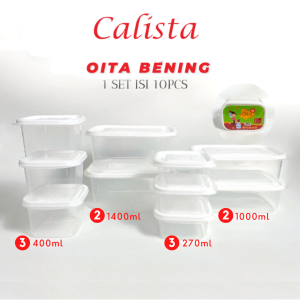 TOPLES CALISTA OITA SET 10 PCS FOOD CONTAINER WADAH PENYIMPANAN KULKAS SET KULKAS FOOD GRADE TOPLES FOOD PREPARATION KOTAK PENYIMAPANAN