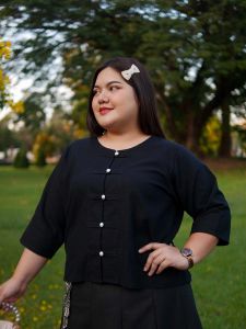 เสื้อกาสะลอง อก 48 50 52 54 นิ้ว เสื้อผ้าฝ้ายสีดำ เสื้อพื้นเมืองสีดำ