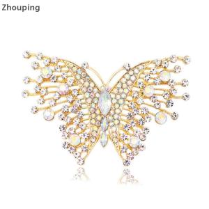 【ZP】 Cute Jewerry Cổ Điển Tinh Tế Sáng Bóng Pha Lê Đầy Màu Sắc Bướm Trâm Thanh Lịch Thời Trang Côn Trùng Pins Của Phụ Nữ Quần Áo Trang Trí Đồ Trang Sức Quà Tặng