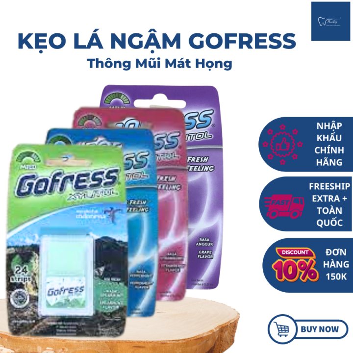 Kẹo Lá Ngậm Thơm Miệng Gofress nhiều hương vị