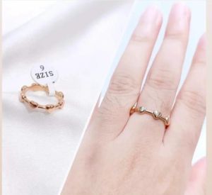 Girlie ACC - Cincin Love Titanium Steel Anti Karat Warna Rose Gold - Cincin Hati Aksesoris Wanita - Design Hati Korea Simple dan Elegan