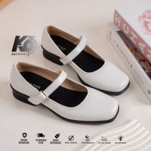 Sepatu Fantofel Wanita Putih Tulang Sepatu Sekolah Paskibra Hak 3cm Kerja Kantor