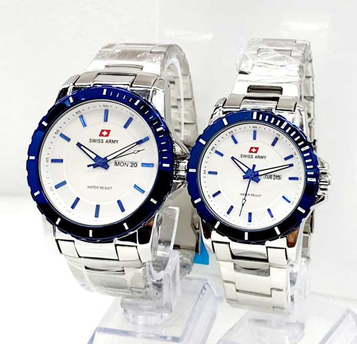 Jam tangan couple original best sale swiss army