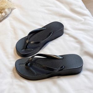 [Free Shipping] Desert-colored thick-soled flip-flops for women summer outdoor wear non-slip new model for bathroom bathing seaside and beach