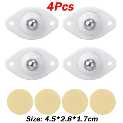 4PCS Self-Adhesive Caster Stainless Steel Universal Pulley 360° Rotation Furniture Cabinet Casters Wheels Whirl Moving Rollers