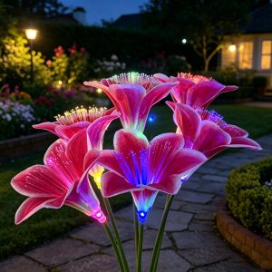 MUMU Waterproof Solar Garden Light LED Simulated Solar Powered Flower Landscape Light Waterproof Landscape Lighting LED Solar Lamp For Women