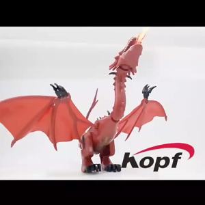 Creative Red Smaug Flame Dragon Building Blocks Classic Movies Character Figures DIY Bricks Toys For Children Christmas Gifts
