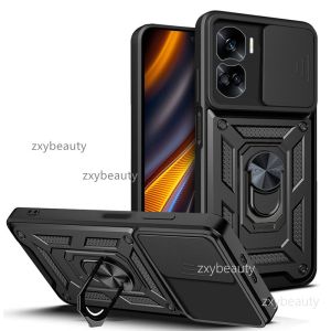 For Honor90 90Lite 90Pro Honor 90 5G 2023 Phone Case Luxury Metal Armor Ring Bracket Stent Fashion Push Camera Shockproof Protection Casing Hard Cover