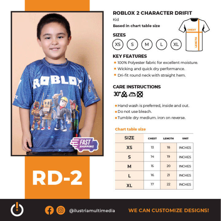 Roblox Characters Kids Printed T-shirt Various Sizes Available 