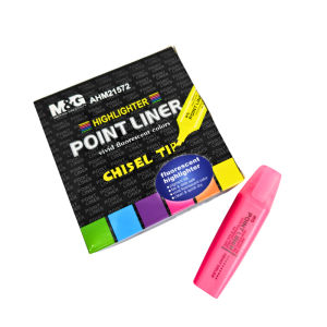 M&G Point Liner Highlighter Pen Chisel Tip Fluorescent Pastel Marker Quick Dry Text Liner