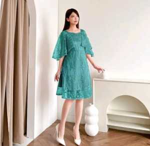 Dress natal gereja kekinian terbaru mewah brokat cantik wanita casual modis Alana
