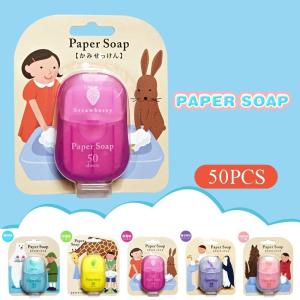 1box Disposable Paper Soap Outside Portable Easy To Carry Soap Tablets Hand Washing Cleaning Travel Toilet Soaps