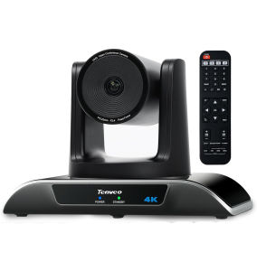 Tenveo 4K PTZ Zoomable Camera 8MP USB Video Conference Camera AI Tracking and Gesture Control Wide View Angle with 5X Digital Zoom and 10 Position Presets for Skype/Teams/Zoom Meetings Live Streaming