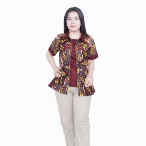 Blouse Big Size LD 140 Wanita / Atasan Batik Jumbo S-M-L-XL-2L-3L-4L-5L-6L-7L Model Blus Jumbo Kerja Batik / Atasan Big Size Kerja Wanita / Pakaian Batik Kekinian Kerja Wanita Bahan Katun Formal Kantor Wanita Trendy Terbaru / Putri Nasya
