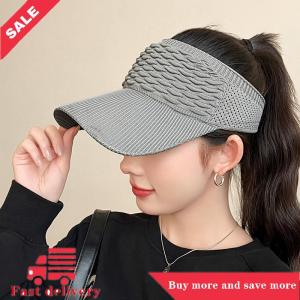 [COD] Summer Anti-UV Sun Hat Women Empty Top Hat Travel Beach Outdoor Sports Visor Cap Knitted Baseball Hat