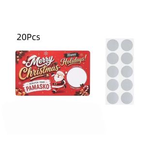 Sacesr 10/20Pcs Self-Scratchable Christmas Scratch Off Cards Handwritten DIY‑Handcraft Scratch Off Tickets Cards Customizable DIY R3K9L
