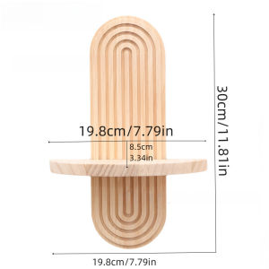 Tulip Home Furnishings Store Wood Floating Wall Shelf Solid Timber Hanging Rack Minimalist Storage Display Home Decor Ruang Tamu