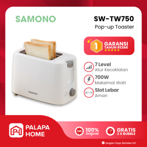 Pop Up Bread Toaster Alat Pemanggang Roti SAMONO SW-TW750 | Toster Panggangan Roti Listrik Low Watt