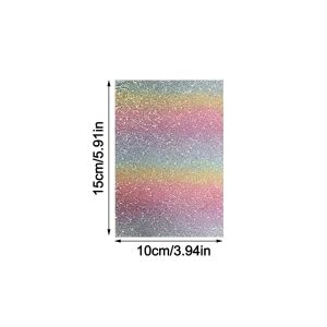 LYMEDIA DIY Handmade DIY Fabric Ironing Cloth Rainbow Glitter Non Stick Bean Paste Fabric  Gradient Beads Sequin Cloth Handmade Beads Toy